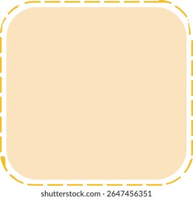 Tag quadrada arredondada com preenchimento laranja claro e bordas tracejadas arrumadas, ideal para rótulos de interface do usuário, adesivos ou desenhos mínimos bonitos.