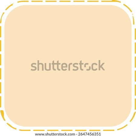 Rounded square tag with light orange fill and neat dashed edges, ideal for UI labels, stickers, or cute minimal designs.