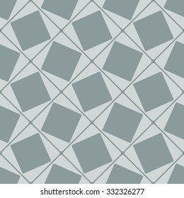 Rounded square in tiled pattern, cross, seamless vector background.