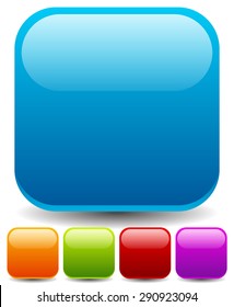 rounded squares with blank space. transparent gloss effect. five colors.