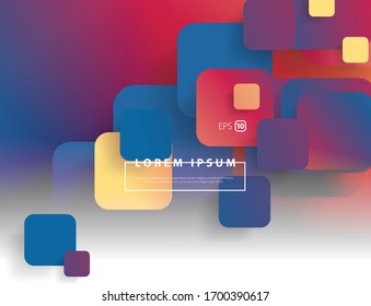 Rounded Squares. Color Gradient Modern Background. Minimalist Creative Design Concept.