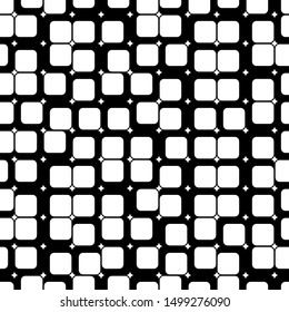 Rounded squares different random angle seamless pattern. Black and white modern background. Vector eps10.