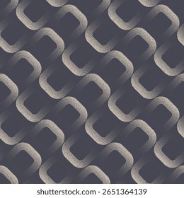 Rounded squares dynamic seamless pattern grain textured abstract vector background. Halftone art illustration for cool stylish textile print. Loopable graphic abstraction for home decor wallpaper