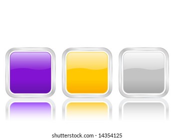 Rounded squares icons isolated on white background. Vector illustration