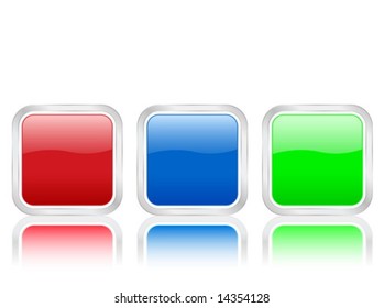 Rounded squares icons isolated on white background. Vector illustration