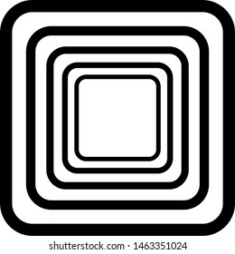 Rounded squares monochrome geometric pattern element