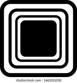 Rounded squares monochrome geometric pattern element