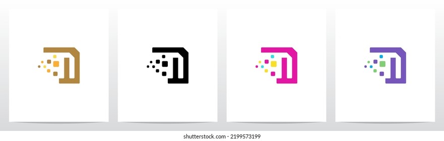  Rounded Squares And Negative Space Letter Logo Design N