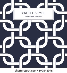 Rounded squares seamless pattern. Yacht style design. Fashionable elegant background. Template for prints, wrapping paper, fabrics, covers, flyers, banners, posters and placards. Vector illustration. 