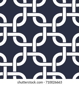 Rounded squares seamless pattern. Yacht style design. Fashionable elegant background. Template for prints, wrapping paper, fabrics, covers, flyers, banners, posters and placards. Vector illustration. 