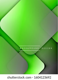 Rounded squares shapes composition geometric abstract background. 3D shadow effects and fluid gradients. Modern overlapping forms. Vector Illustration For Wallpaper, Banner, Background, Card, Book