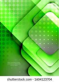 Los cuadrados redondeados forman el fondo abstracto geométrico de la composición. efectos de sombra 3D y gradientes de fluido. Formularios superpuestos modernos. Ilustración vectorial para papel de escritorio, pancarta, fondo, tarjeta, libro