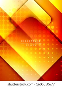 Rounded squares shapes composition geometric abstract background. 3D shadow effects and fluid gradients. Modern overlapping forms. Vector Illustration For Wallpaper, Banner, Background, Card, Book