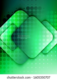 Rounded squares shapes composition geometric abstract background. 3D shadow effects and fluid gradients. Modern overlapping forms. Vector Illustration For Wallpaper, Banner, Background, Card, Book