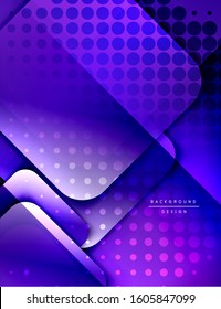 Los cuadrados redondeados forman el fondo abstracto geométrico de la composición. efectos de sombra 3D y gradientes de fluido. Formularios superpuestos modernos. Ilustración vectorial para papel de escritorio, pancarta, fondo, tarjeta, libro
