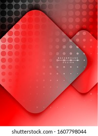 Rounded squares shapes composition geometric abstract background. 3D shadow effects and fluid gradients. Modern overlapping forms. Vector Illustration For Wallpaper, Banner, Background, Card, Book