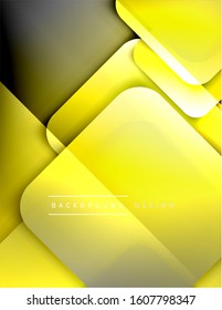 Rounded squares shapes composition geometric abstract background. 3D shadow effects and fluid gradients. Modern overlapping forms. Vector Illustration For Wallpaper, Banner, Background, Card, Book