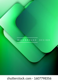 Rounded squares shapes composition geometric abstract background. 3D shadow effects and fluid gradients. Modern overlapping forms. Vector Illustration For Wallpaper, Banner, Background, Card, Book