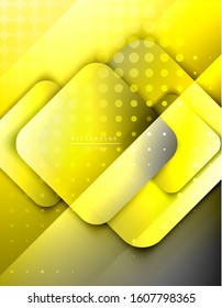 Rounded squares shapes composition geometric abstract background. 3D shadow effects and fluid gradients. Modern overlapping forms. Vector Illustration For Wallpaper, Banner, Background, Card, Book