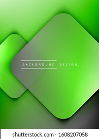 Rounded squares shapes composition geometric abstract background. 3D shadow effects and fluid gradients. Modern overlapping forms. Vector Illustration For Wallpaper, Banner, Background, Card, Book