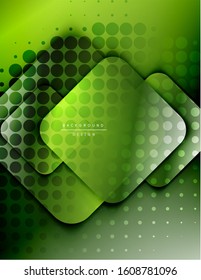 Rounded squares shapes composition geometric abstract background. 3D shadow effects and fluid gradients. Modern overlapping forms. Vector Illustration For Wallpaper, Banner, Background, Card, Book