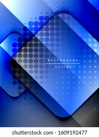 Rounded squares shapes composition geometric abstract background. 3D shadow effects and fluid gradients. Modern overlapping forms. Vector Illustration For Wallpaper, Banner, Background, Card, Book