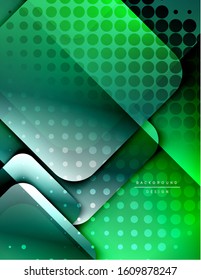 Rounded squares shapes composition geometric abstract background. 3D shadow effects and fluid gradients. Modern overlapping forms. Vector Illustration For Wallpaper, Banner, Background, Card, Book