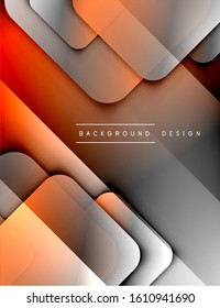 Rounded squares shapes composition geometric abstract background. 3D shadow effects and fluid gradients. Modern overlapping forms. Vector Illustration For Wallpaper, Banner, Background, Card, Book