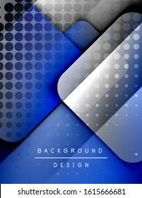 Rounded squares shapes composition geometric abstract background. 3D shadow effects and fluid gradients. Modern overlapping forms. Vector Illustration For Wallpaper, Banner, Background, Card, Book