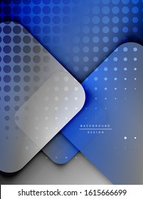 Los cuadrados redondeados forman el fondo abstracto geométrico de la composición. efectos de sombra 3D y gradientes de fluido. Formularios superpuestos modernos. Ilustración vectorial para papel de escritorio, pancarta, fondo, tarjeta, libro