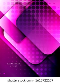 Rounded squares shapes composition geometric abstract background. 3D shadow effects and fluid gradients. Modern overlapping forms. Vector Illustration For Wallpaper, Banner, Background, Card, Book