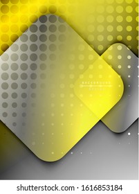 Rounded squares shapes composition geometric abstract background. 3D shadow effects and fluid gradients. Modern overlapping forms. Vector Illustration For Wallpaper, Banner, Background, Card, Book