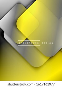 Rounded squares shapes composition geometric abstract background. 3D shadow effects and fluid gradients. Modern overlapping forms. Vector Illustration For Wallpaper, Banner, Background, Card, Book