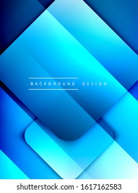 Rounded squares shapes composition geometric abstract background. 3D shadow effects and fluid gradients. Modern overlapping forms. Vector Illustration For Wallpaper, Banner, Background, Card, Book