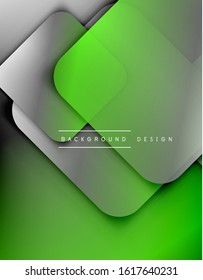 Rounded squares shapes composition geometric abstract background. 3D shadow effects and fluid gradients. Modern overlapping forms. Vector Illustration For Wallpaper, Banner, Background, Card, Book