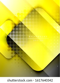 Rounded squares shapes composition geometric abstract background. 3D shadow effects and fluid gradients. Modern overlapping forms. Vector Illustration For Wallpaper, Banner, Background, Card, Book