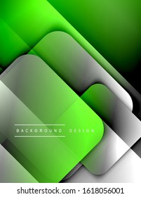 Rounded squares shapes composition geometric abstract background. 3D shadow effects and fluid gradients. Modern overlapping forms. Vector Illustration For Wallpaper, Banner, Background, Card, Book