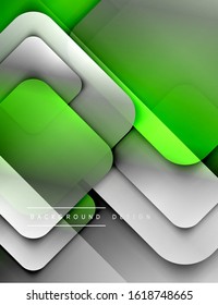 Rounded squares shapes composition geometric abstract background. 3D shadow effects and fluid gradients. Modern overlapping forms. Vector Illustration For Wallpaper, Banner, Background, Card, Book