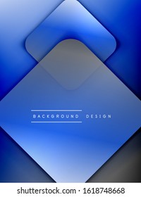 Rounded squares shapes composition geometric abstract background. 3D shadow effects and fluid gradients. Modern overlapping forms. Vector Illustration For Wallpaper, Banner, Background, Card, Book
