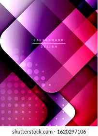 Los cuadrados redondeados forman el fondo abstracto geométrico de la composición. efectos de sombra 3D y gradientes de fluido. Formularios superpuestos modernos. Ilustración vectorial para papel de escritorio, pancarta, fondo, tarjeta, libro
