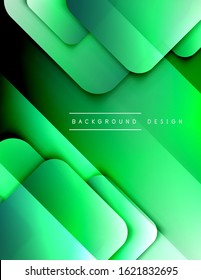 Rounded squares shapes composition geometric abstract background. 3D shadow effects and fluid gradients. Modern overlapping forms. Vector Illustration For Wallpaper, Banner, Background, Card, Book