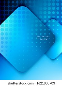 Rounded squares shapes composition geometric abstract background. 3D shadow effects and fluid gradients. Modern overlapping forms. Vector Illustration For Wallpaper, Banner, Background, Card, Book