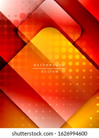 Rounded squares shapes composition geometric abstract background. 3D shadow effects and fluid gradients. Modern overlapping forms. Vector Illustration For Wallpaper, Banner, Background, Card, Book
