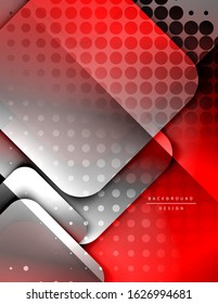 Los cuadrados redondeados forman el fondo abstracto geométrico de la composición. efectos de sombra 3D y gradientes de fluido. Formularios superpuestos modernos. Ilustración vectorial 