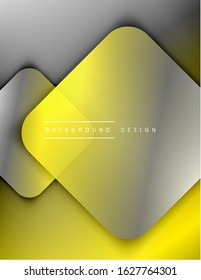 Rounded squares shapes composition geometric abstract background. 3D shadow effects and fluid gradients. Modern overlapping forms. Vector Illustration For Wallpaper, Banner, Background, Card, Book
