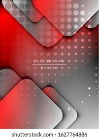 Rounded squares shapes composition geometric abstract background. 3D shadow effects and fluid gradients. Modern overlapping forms. Vector Illustration For Wallpaper, Banner, Background, Card, Book