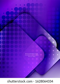 Rounded squares shapes composition geometric abstract background. 3D shadow effects and fluid gradients. Modern overlapping forms. Vector Illustration For Wallpaper, Banner, Background, Card, Book