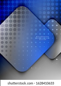 Gebundene Quadrate formen den geometrischen abstrakten Hintergrund. 3D-Schatteneffekte und Flüssigkeitstradienten. Moderne überlappende Formen. Vektorgrafik für Bildschirmhintergründe, Banner, Hintergrund, Karte, Buch