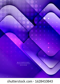 Los cuadrados redondeados forman el fondo abstracto geométrico de la composición. efectos de sombra 3D y gradientes de fluido. Formularios superpuestos modernos. Ilustración vectorial para papel de escritorio, pancarta, fondo, tarjeta, libro