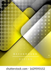 Rounded squares shapes composition geometric abstract background. 3D shadow effects and fluid gradients. Modern overlapping forms. Vector Illustration For Wallpaper, Banner, Background, Card, Book
